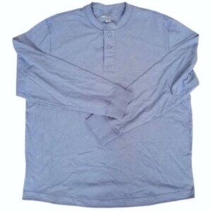 New! Eddie Bauer Blue Long Sleeve Henley Shirt